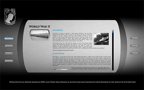 POW/MIA Exhibit Touchscreen Kiosk