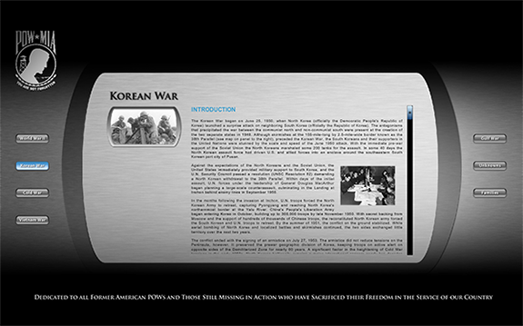 POW/MIA Exhibit Touchscreen Kiosk